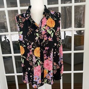 Ann Taylor Sleeveless Floral Print Blouse